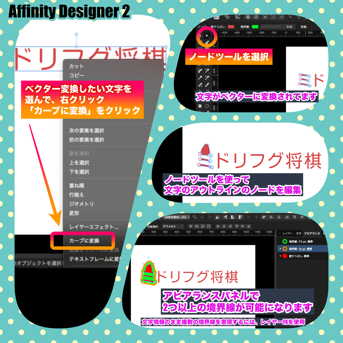 文字のアウトライン化